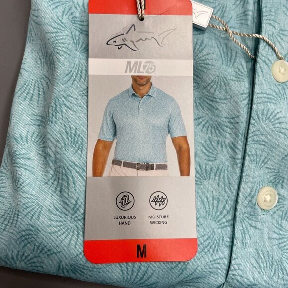 NEW Greg Norman Men's M ML75 Polo Golf Shirt Pattern - Picture 8 of 9